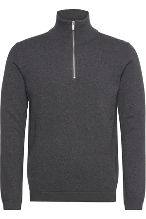 Lindbergh 100% Recycle Knit Half Zip Grey