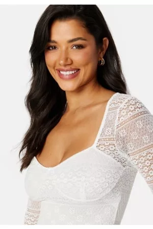 BUBBLEROOM Lace L/S Bustier Top XS