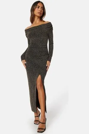 Forever New Reva Cowl Neck Glitter Midi Dress 40