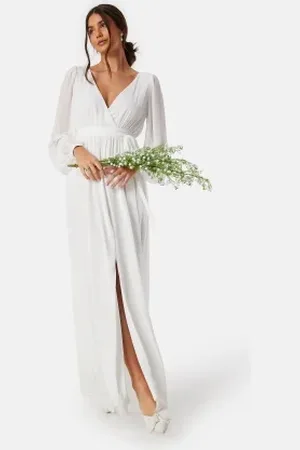 Goddiva Long Sleeve Chiffon Maxi Dress M (UK12)