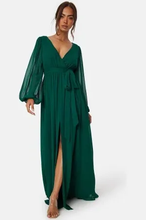 Goddiva Long Sleeve Chiffon Dress XXS (UK6)