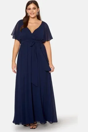 Goddiva Flutter Sleeve Chiffon Maxi Curve Dress 48 (UK20)
