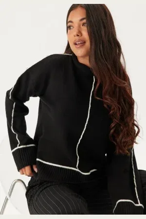 BUBBLEROOM Contrast Stitch Knitted Sweater M