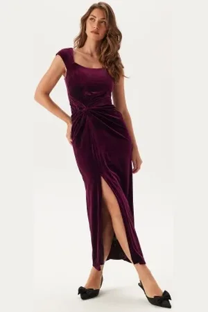 Forever New Lara Cap Sleeve Velvet Gown 34
