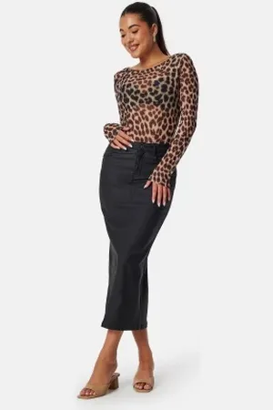 BUBBLEROOM Midi Coated Skirt 34