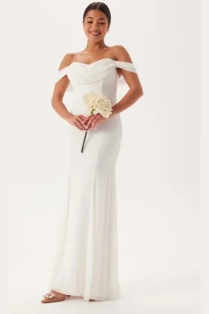 Goddiva Chiffon Off Shoulder Maxi Dres M (UK12)