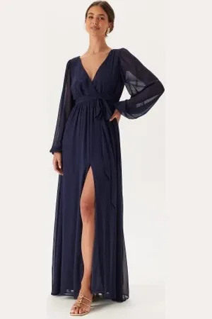 Goddiva Long Sleeve Chiffon Dress L (UK14)