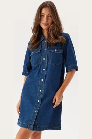 ONLY Onlbelle S/S BUTTON DRESS DNM XS