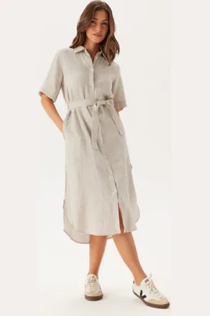 GANT Reg Linen Ss Shirt Dress 34