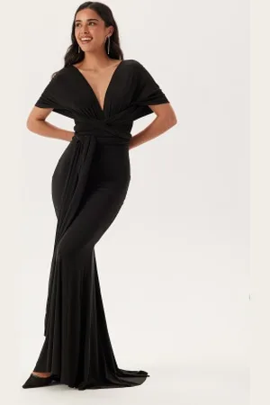Goddiva Multi Tie Fishtail Maxi Dress XXS (UK6)