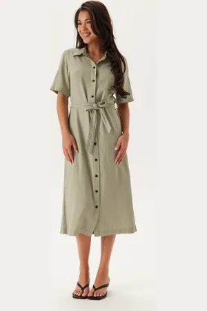 ONLY Onlcaro S/S LINEN BL BELT DRES XS