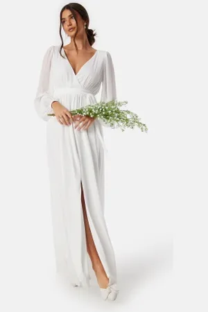 Goddiva Long Sleeve Chiffon Maxi Dress XXS (UK6)