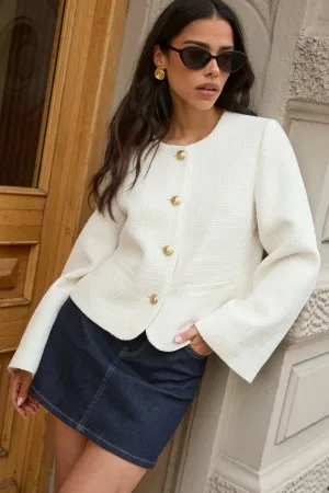 Chiara Forthi Wide Sleeve Bouclé Jacket XS