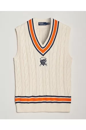 Ralph Lauren Cricket V-Neck Knitted Vest Cream Multi