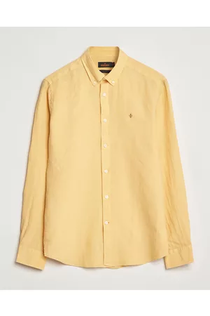 Morris Douglas Linen Button Down Shirt Yellow