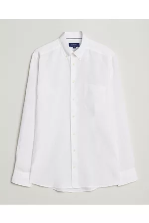 Eton Herre Skjorter - Slim Fit Linen Shirt White
