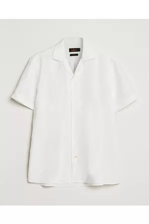 Morris Herre Kortermede - Douglas Linen Short Sleeve Shirt White