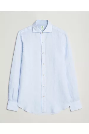 Finamore Napoli Herre Skjorter - Tokyo Slim Linen Shirt Light Blue