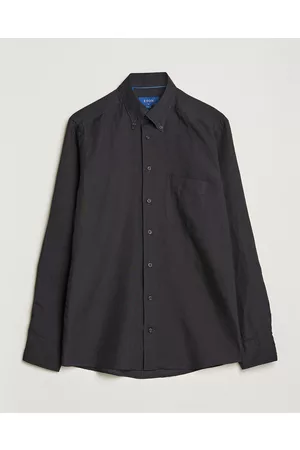 Eton Herre Skjorter - Slim Fit Linen Shirt Black