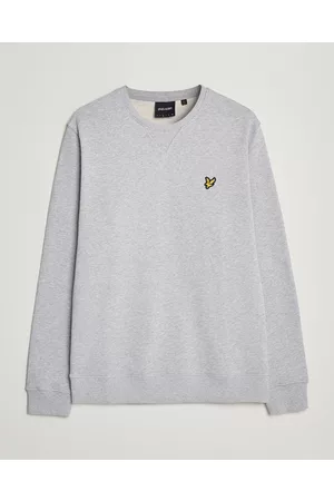 Lyle & Scott Herre Sweatshirts - Crew Neck Cotton Sweatershirt Light Grey Marl