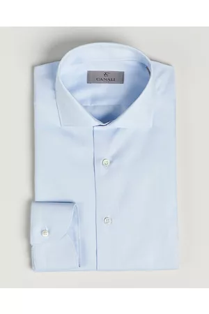 CANALI Herre Slim fit - Slim Fit Cotton Shirt Light Blue