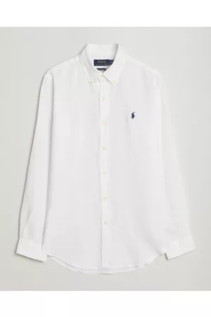 Ralph Lauren Herre Linskjorter - Custom Fit Linen Button Down White