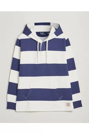 Ralph Lauren Herre Hettegensere - Jersey Blockstriped Hoodie Boat Navy/White