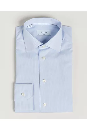 Eton Herre Slim fit - Slim Fit Poplin Thin Stripe Shirt Blue/White