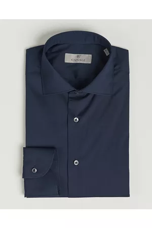 CANALI Herre Slim fit - Slim Fit Cotton/Stretch Shirt Navy