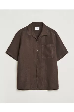 NN.07 Herre Linskjorter - Julio Linen Resort Shirt Brown