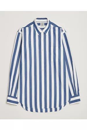 Kamakura Herre Vintage skjorter - Vintage Ivy Button Down Shirt Blue Stripe