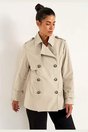 Cellbes Dobbelbryst, kort trenchcoat
