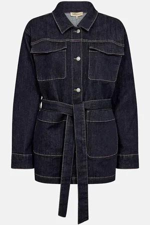 soyaconcept Lang denimjakke med knytebånd