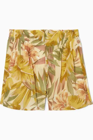 COS FLORAL-PRINT SILK SHORTS