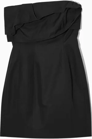 COS STRAPLESS LINEN-BLEND MINI DRESS