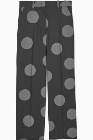 COS REGULAR POLKA-DOT STRAIGHT-LEG WOOL TROUSERS