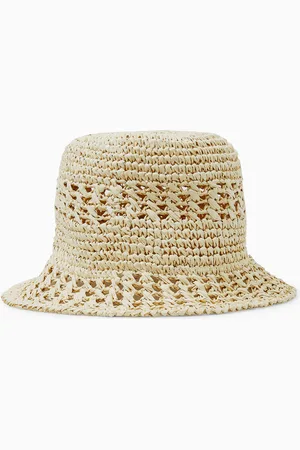 COS CROCHETED STRAW BUCKET HAT