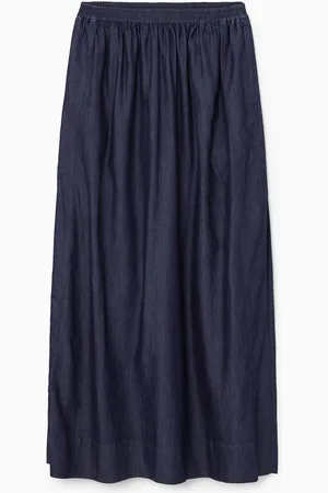 COS GATHERED DENIM MAXI SKIRT