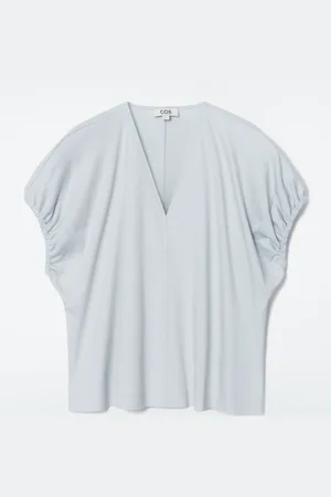 COS GATHERED COTTON BLOUSE