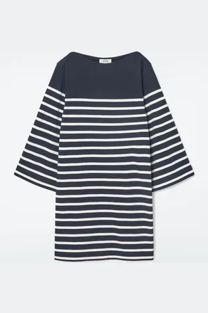 COS BOAT-NECK MINI T-SHIRT DRESS
