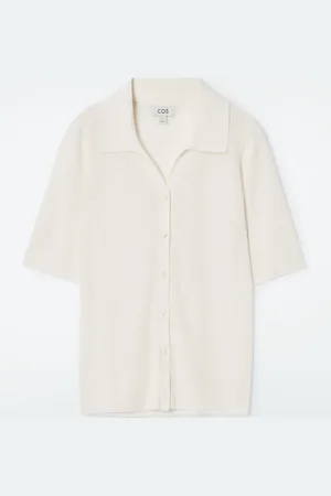 COS SLIM SHORT-SLEEVED KNITTED LINEN SHIRT