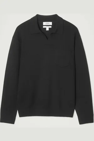COS KNITTED WOOL LONG-SLEEVED POLO SHIRT