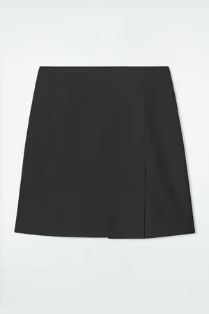 COS WRAP-EFFECT WOOL MINI SKIRT