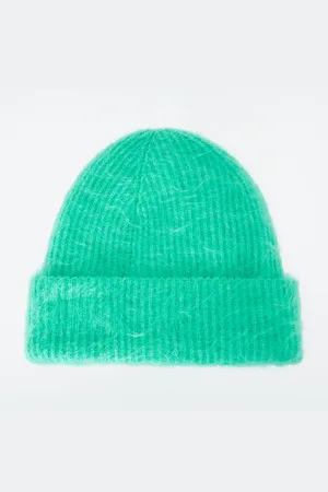 COS RIBBED MOHAIR BEANIE
