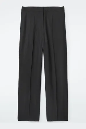 COS RELAXED WOOL BARREL-LEG TROUSERS