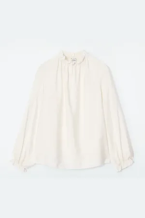 COS RUFFLED HIGH-NECK BLOUSE