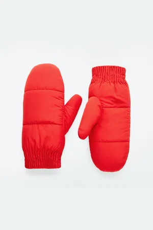 COS FAUX SHEARLING-LINED PADDED MITTENS