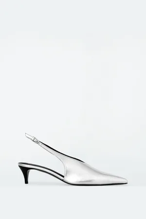 COS POINTED LEATHER SLINGBACK KITTEN HEELS