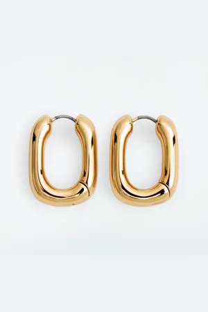 COS CHUNKY SQUARED HOOP EARRINGS