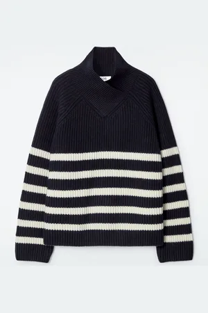 COS WRAP-COLLAR MERINO WOOL JUMPER